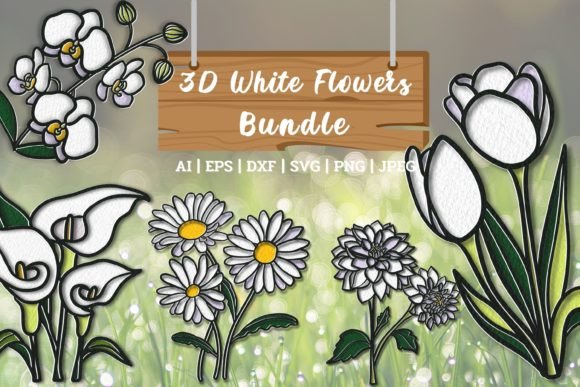 3D Flowers Bundle: Elegant Floral Cut Files for Crafts