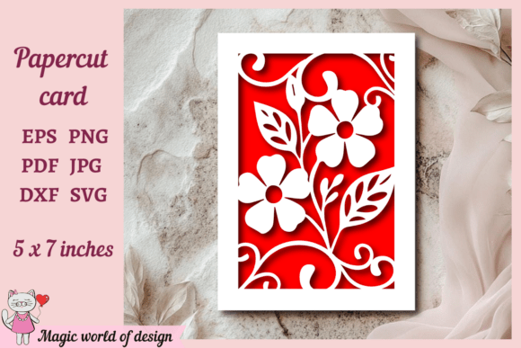 Birthday Card A5, Paper Cutting SVG: Elegant Hand-Drawn Invitations