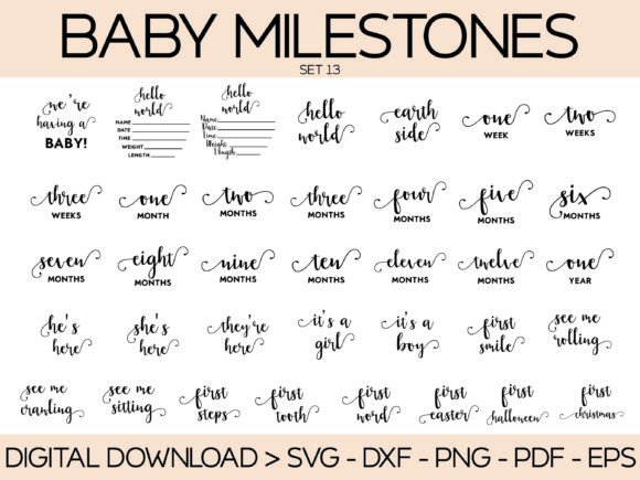 Celebrate Every First with the Perfect Baby Milestones SVG Set