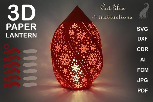 Create Christmas Paper Lantern SVG Cut Files