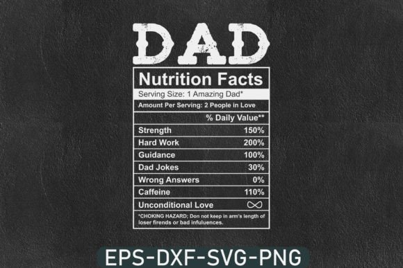 Dad Nutrition Facts Svg, Fathers Day Svg