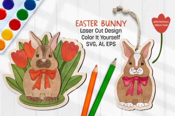 Easter Bunny Laser SVG Scoring Glowforge Designs