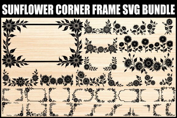 Elegant Sunflower Border SVG Pack for Creative Projects