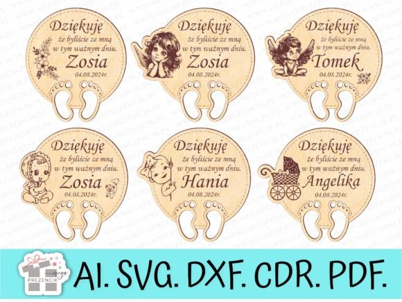 Elegant Thank You Magnets for Your Baptism Guests
