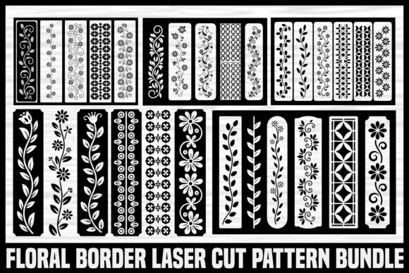 Floral Pattern Lesar-Cut Nail Art Stenci