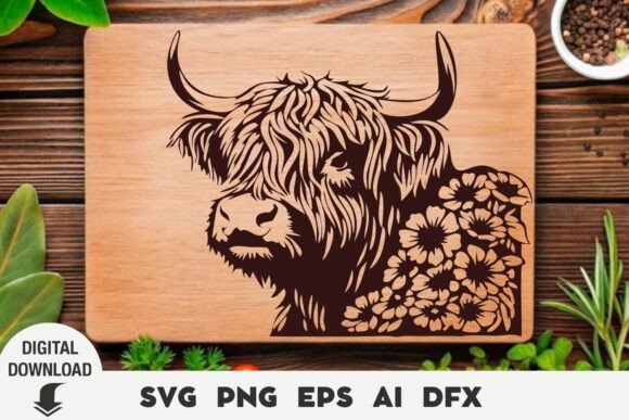 Highland Cow SVG for Laser Cut & Cutting Projects