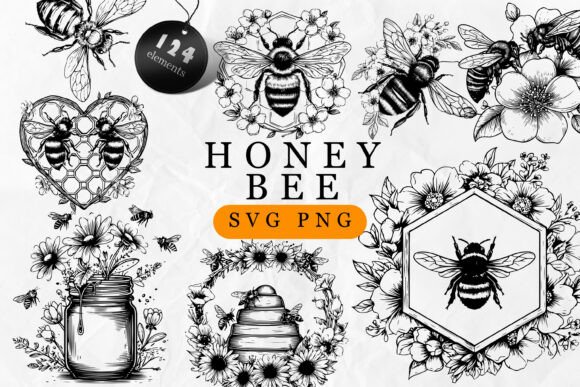 Honeycomb Bee SVG Bundle for Laser Engraving