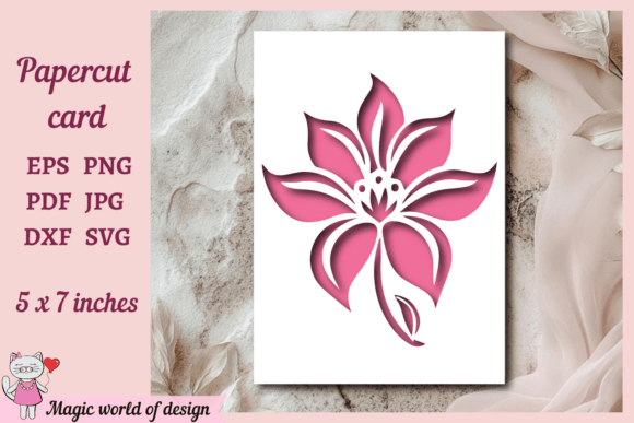 Lily Card Svg: Paper Cutting Template for Crafting