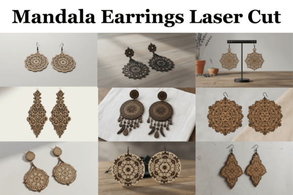 Mandala Earrings Pattern: Intricate Laser Cut Designs