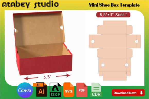 Mini Shoes Box Template & Sneaker Boxes for Crafters