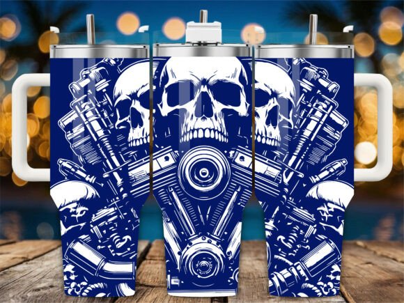 Motorcycle Bike Skull: Bold Typography for Edgy Design