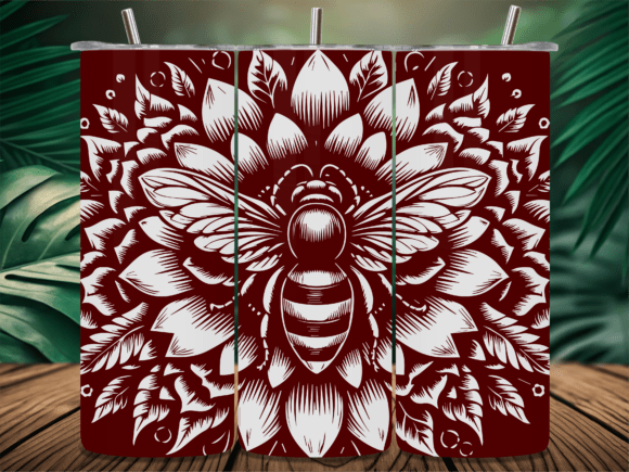 Mystic Sunflower Honey Bee Tumbler: A Laser Engraving Design
