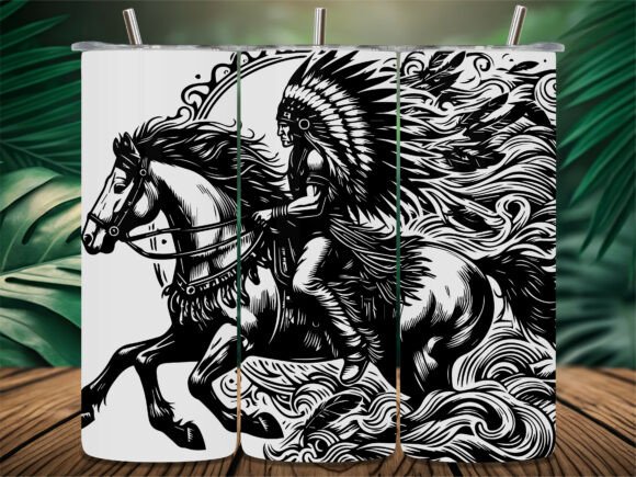 Native Warrior Riding Horse: Bold Typography for Dynamic Designs