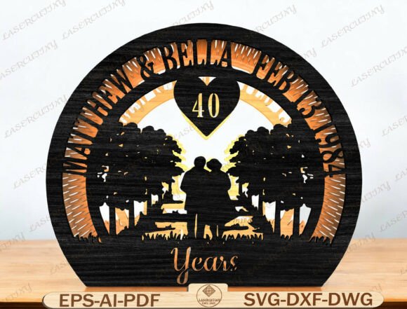 Personalized Couple Lantern SVG Design for Anniversary