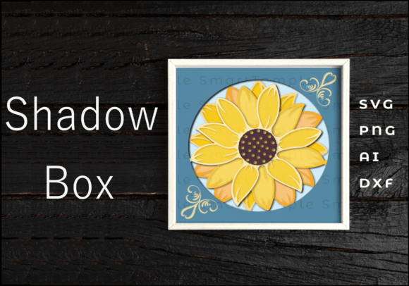 Sunflower Shadow Box SVG for Cricut Projects