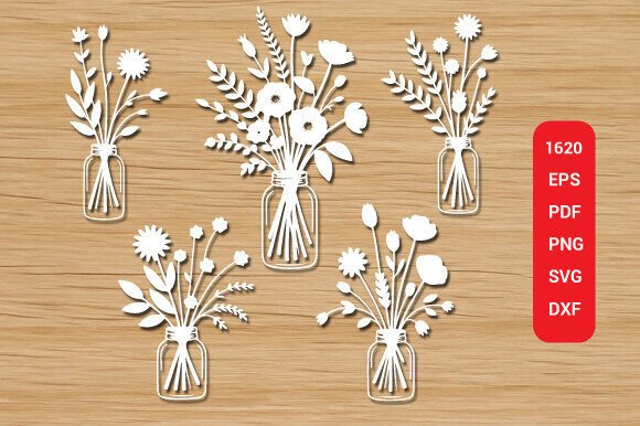 Wooden Flower SVG Cut Mega Bundle 1620